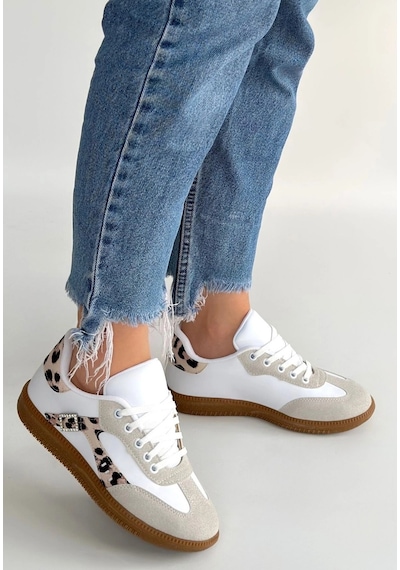 Naturalshoess Mier Bej Cilt Bağcıklı Spor Ayakkabı Bej