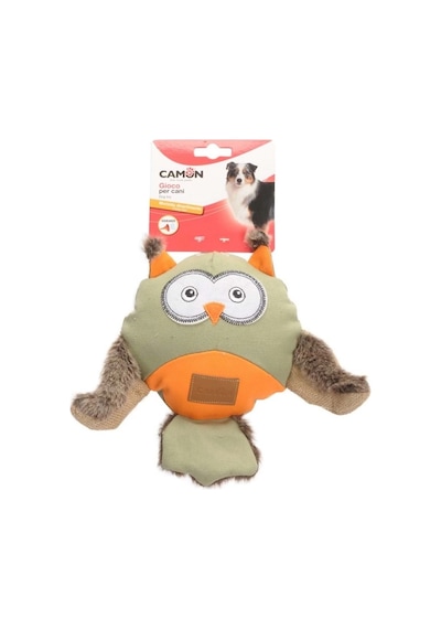 Camon Gıcırtılı Kanvas Baykuş Köpek Oyuncağı 30 Cm: Orta Ve Büyük Irk İçin Sesli Oyuncak