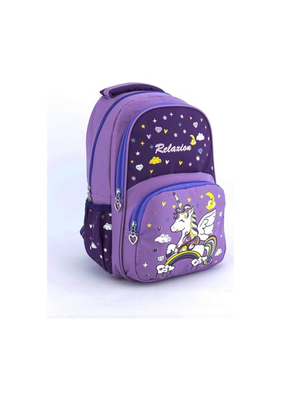 Relxion İlkokul Çantası Beslenmeli Unicorn Mor 1340