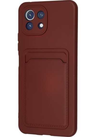 Newface Xiaomi Mi 11 Kılıf Kelvin Kartvizitli Silikon - Bordo Bordo
