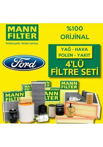 Ford Fiesta 1.4 Tdci E4 Mann-Filter Filtre Bakım Seti 2002-2011