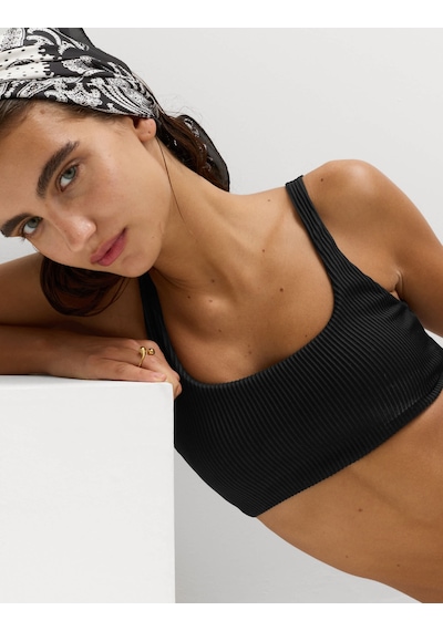 Marks & Spencer Dokulu Scoop Yaka Bikini Üstü Siyah