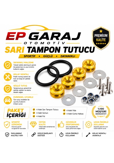 Universal Sarı Tampon Tutucu Sportif Ve Güçlü Görünüm