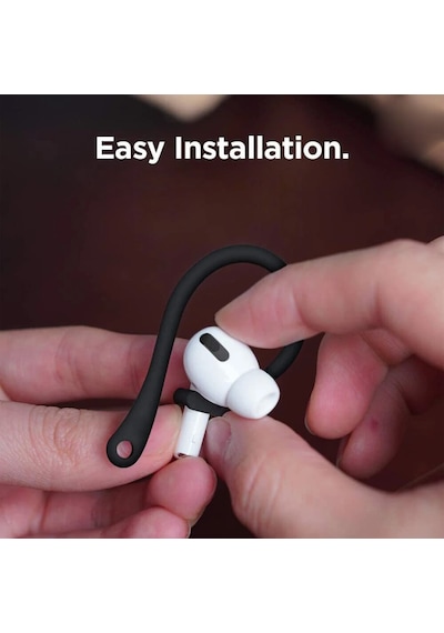 Caseonn Samsung Galaxy Buds 3 Fe / Buds 3 Pro / Buds 3 Kulak Üstü Kulaklık Tutucu Spor Kanca, Esnek Silikon Düşme Önleyici Askı Siyah