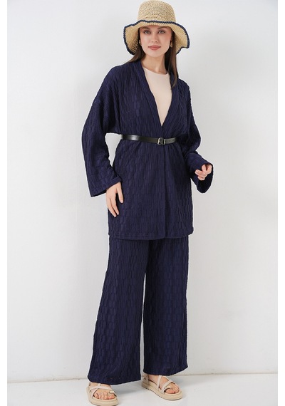 Bigdart Kadın Kimono Pantolon İkili Takım 30078 - Lacivert