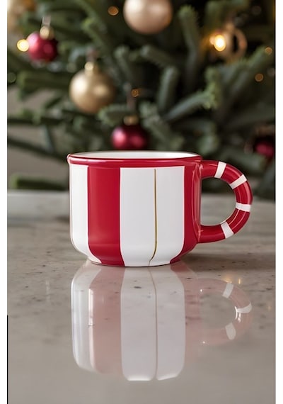 Karaca New Year Yılbaşı Candy Stripe Kupa 570 Ml