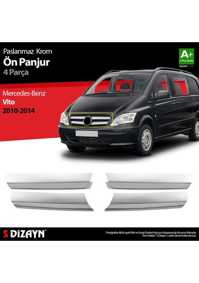 S-Dizayn  Mercedes Vito Krom Ön Panjur 4 Prç 2010-2014 Geniş