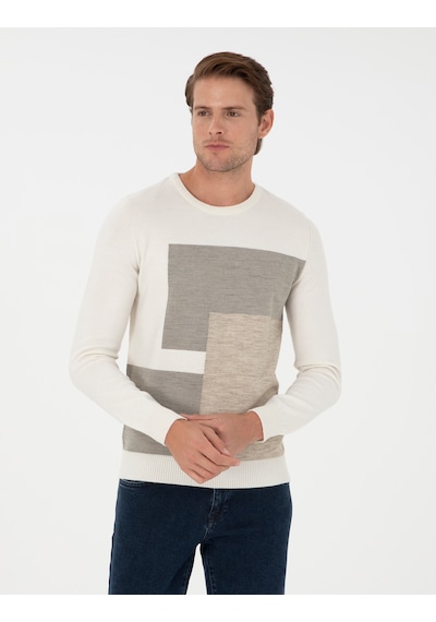 Pierre Cardin Erkek Ekru Kazak /triko 50300541-vr019 Ekru