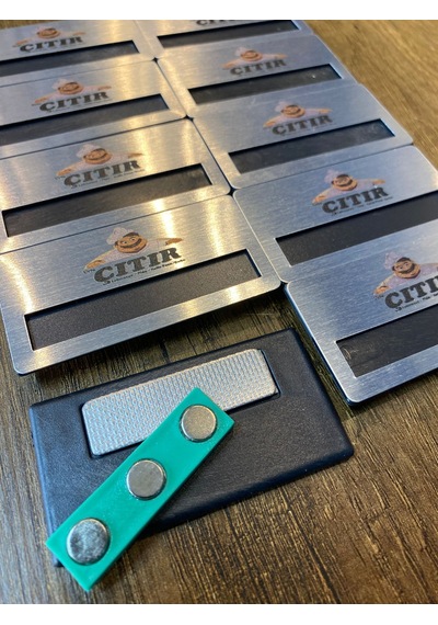 Yaka Kartı İsimlik Metal 10 Adet Mıknatıslı Logo Baskılı Premium 01