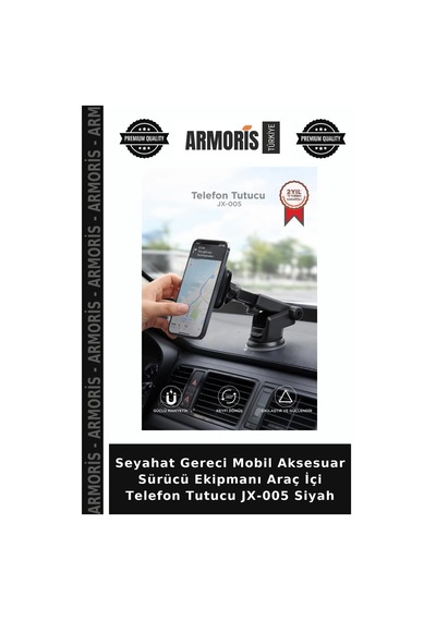 Seyahat Gereci Mobil Aksesuar Sürücü Ekipmanı Araç İçi Telefon Tutucu Jx-005 Siyah