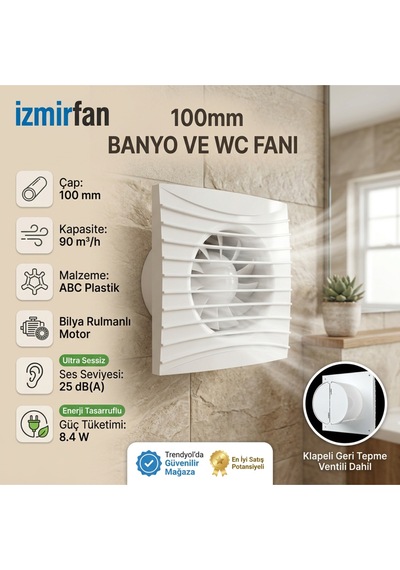 Fancy Kapaklı Aspiratör Fan 10 Cm Banyo & Tuvalet Havalandırma