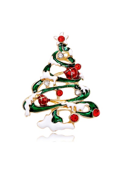 Mücevher İşçiliği Ve Aksesuarları İçin Şenlikli Cazibe İle Parlak Alaşım Noel Ağacı Broş