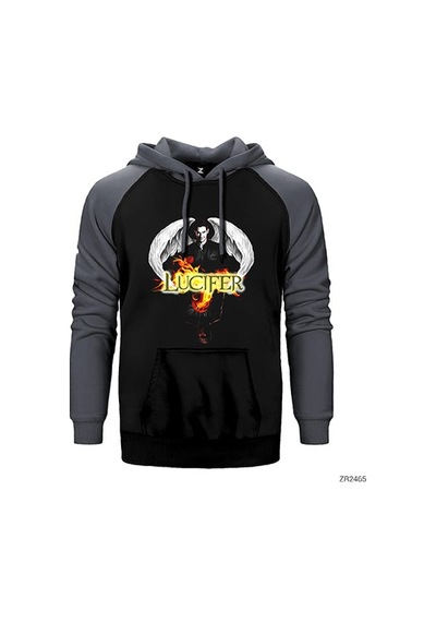Lucifer Double Face Kırmızı Renk Reglan Kol Sweatshirt / Hoodie