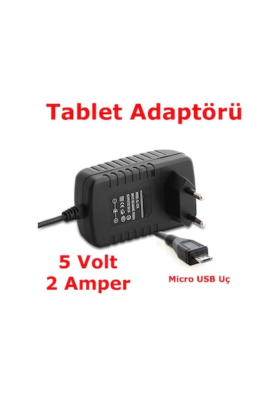 Micro Usb Uç Tablet Pc Adaptörü 5 Volt Şarj Alei 5V 2A