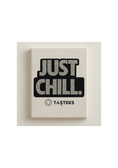 Taşlı Ütülenebilen Veya Sticker Olarak Kullanılabilen 'just Chill' Yazı Modeli