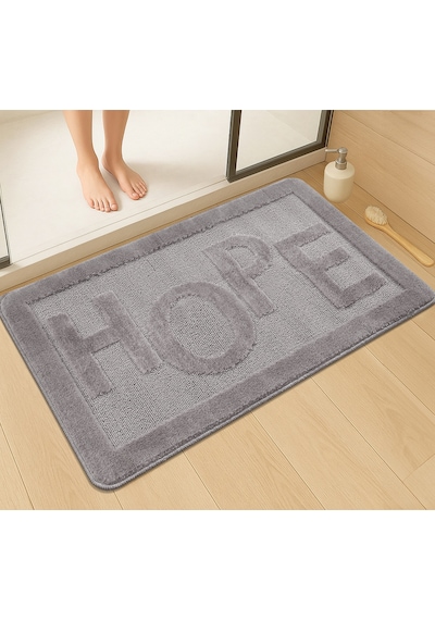 Doğal Kaymaz Taban Banyo Paspas Uzun Ömürlü Yumuşak Dokulu Su Emici Yıkanabilir Hope 60x100 Gri
