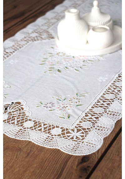 Pvc Runner Ve Sehpa Üstü Servislik 80 Cm X 40 Cm Beyaz