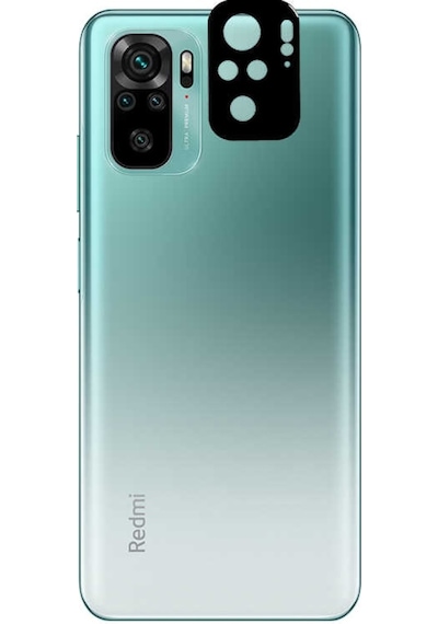 Ceponya Redmi Note 10 3D Kamera Lens Koruyucu Temperli Cam Siyah