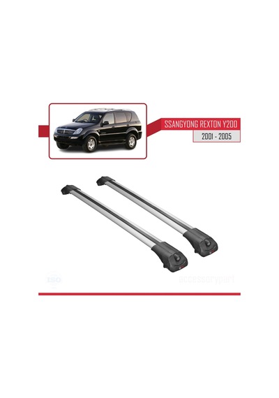 Ssangyong Rexton Y200 2001-2005 Arası İle Uyumlu Ace-1 Ara Atkı Tavan Barı Gri