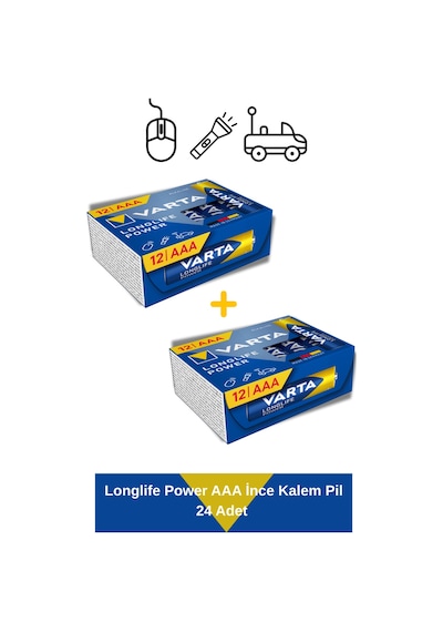Longlife Power Aaa İnce Kalem Pil 24 Adet