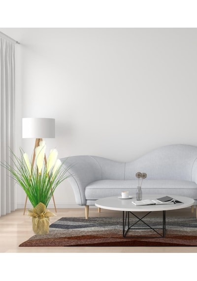 Yapay Çiçek Beyaz Püskül Grass Keten Saksılı Panpas 80 40cm Saz