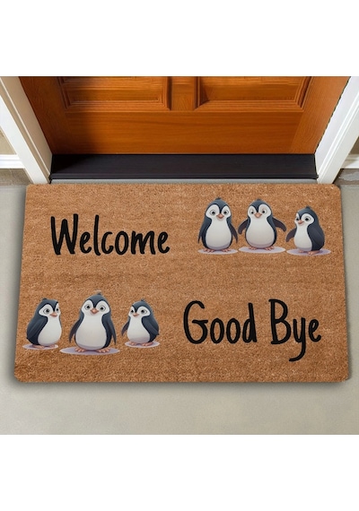 Valerine Life Penguen Welcome Ve Good Bye Kapı Önü Paspası 45x70cm