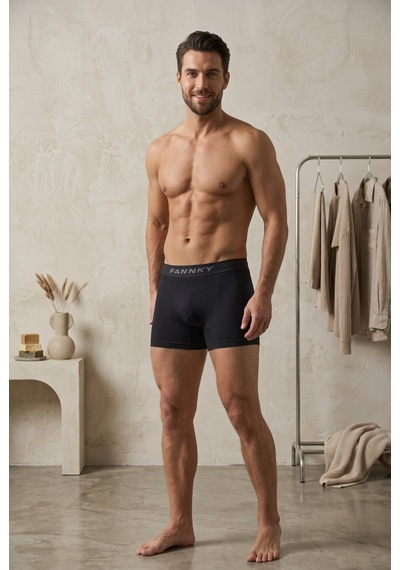 Fit Women Erkek Casual Comfort Günlük 3 Lü Siyah Boxer