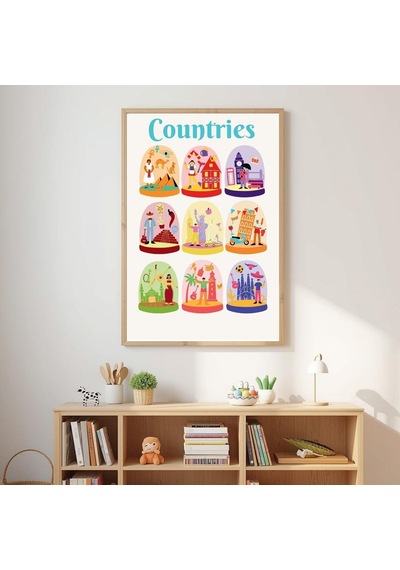Besay Countries Dünya Harikası Ülkeler Duvar Posteri-estetik Dekoratif A2 Çerçevesiz