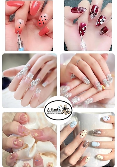Tırnak Şekillendirme Kalemi 5 Li 1 Paket Nail Art Metal Başlıklı Tırnak Süsleme Kalemi Nokta Boyama Mandala Modelleme