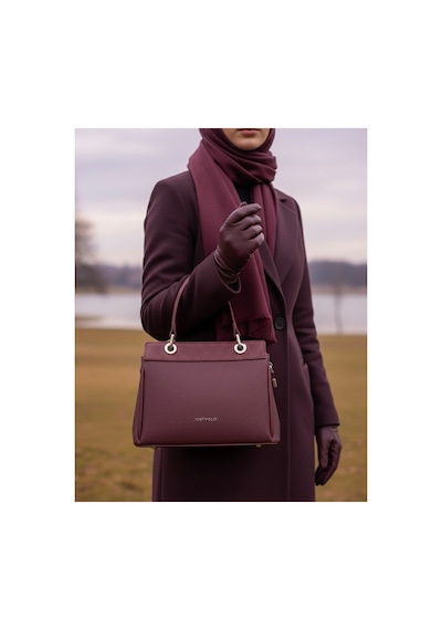 Just Polo Kadın Şık Ve Lüx El & Omuz Çantası Ebat 18 X 26 Cm Shopper Bordo 23607057