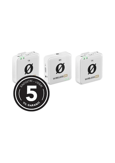 Wireless Me Dual: Beyaz İki Vericili Kompakt Telsiz Mikrofon Sistemi