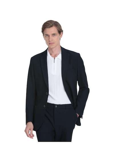 Hatemoğlu Lacivert Slim Fit Mono Yaka Casual Takım Elbise 36286 Lacivert