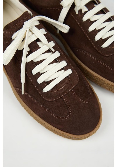 Krahe Palminteri 2 Erkek Hakiki Deri Bağcıklı Kahve-ekru Sneakers