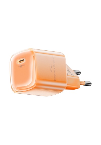 Wiwu Wi-g037 Jade Dynamic Serisi Avs Özellikli Gan Tech Pd Şarj Başlığı 60w Turuncu