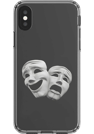 Apple Uyumlu iPhone X Şeffaf Kılıf Estetik Yüz 7 Tasarımlı