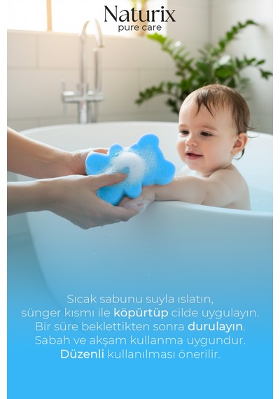 Naturix Ayıcık Şekilli Süngerli Okyanus Ferahlığı Çocuk Sabunu 150 G