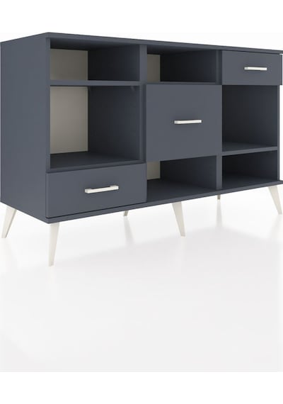 Hyperion Konsol 4 Raflı 3 Çekmeceli 132x44x83 Antrasit-antrasit Antrasit Hyperion Konsol 4 Raflı 3 Çekmeceli 132x44x83 Antrasit-antrasit Antrasit