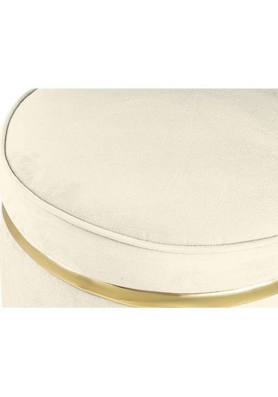 Zerafet Gold Kaplama Luxery Puf- Beyaz Babyface Kumaş Pofuduk Oturma Pufu&makyaj Pufu&bench