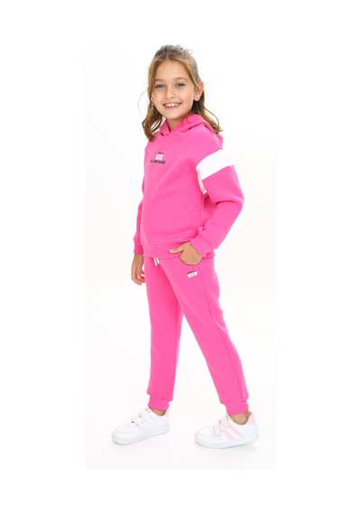 Toontoy Kids Toontoy Kız Çocuk 2'li Takım Baskılı Kolej Yaka Fermuarlı Cepli Sweatshirt & Beli Paçası Ribanalı Jogger Eşofman Altı - 3 İplik Şardonlu Fuşya Toontoy Kids Toontoy Kız Çocuk 2'li Takım Baskılı Kolej Yaka Fermuarlı Cepli Sweatshirt & Beli Paçası Ribanalı Jogger Eşofman Altı - 3 İplik Şardonlu Fuşya