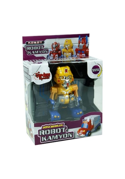 Işıklı Sesli Dönüşebilen Robot Kamyon Otobot Transformers Oyuncak Çok Renkli