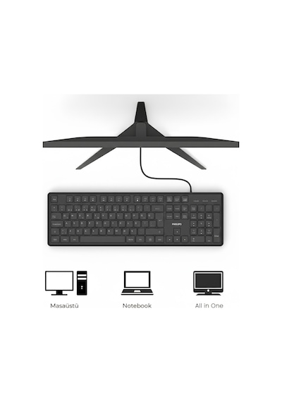 Philips Spk6248 Kablolu Türkçe Q Klavye Siyah