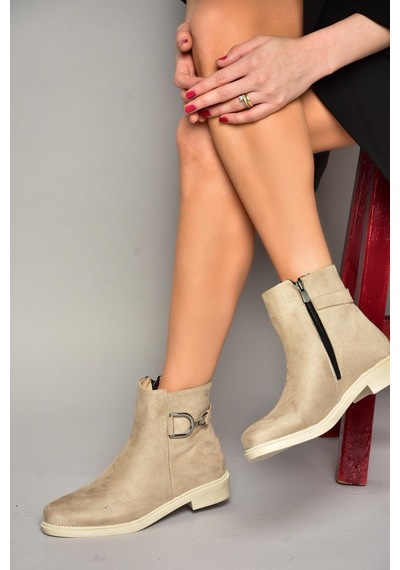 Fox Shoes T239004702 Bej Süet Kadın Bot Bej-süet Bej