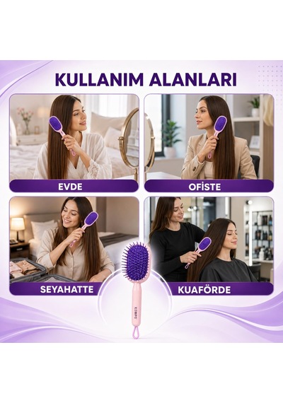Saç Açma Ve Tarama Fırçası, Saç Fırçası Mor