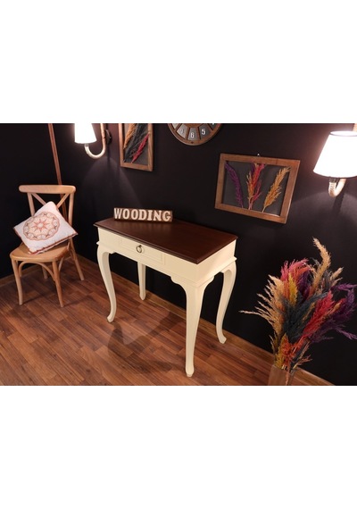 Wooding 80 Cm Çekmeceli Masif Krem Ceviz Dresuar (548586512) Krem