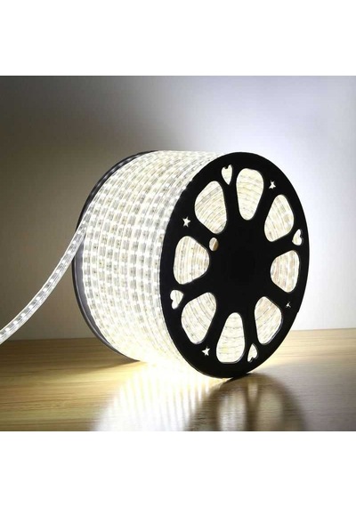 220 Volt Şerit 3 Çipli Hortum Şerit Led Aydınlatma + Fiş - 20Mt-