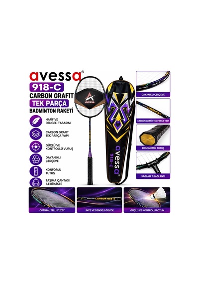 Avessa 918-c Carbon Grafit Badmington Raketi