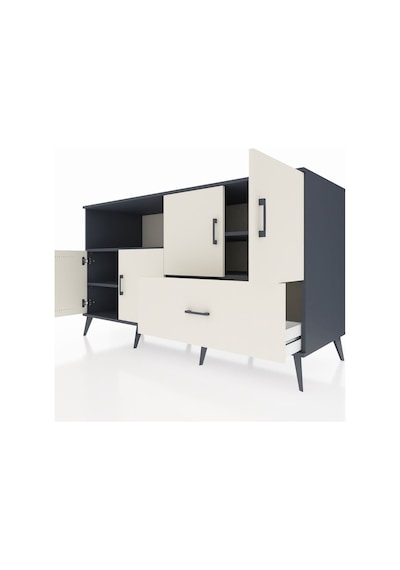 Kronos Konsol 4 Raflı Tek Çekmeceli 4 Kapaklı 176x59x99 Antrasit- Antrasit-aytaşı Kronos Konsol 4 Raflı Tek Çekmeceli 4 Kapaklı 176x59x99 Antrasit- Antrasit-aytaşı