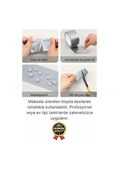 5 Adet Ekstra Güçlü Dayanıklı Su Geçirmez Sızdırmaz Yalıtım İzolasyon Beyaz Tamir Bandı 10 Mt 48 Mm
