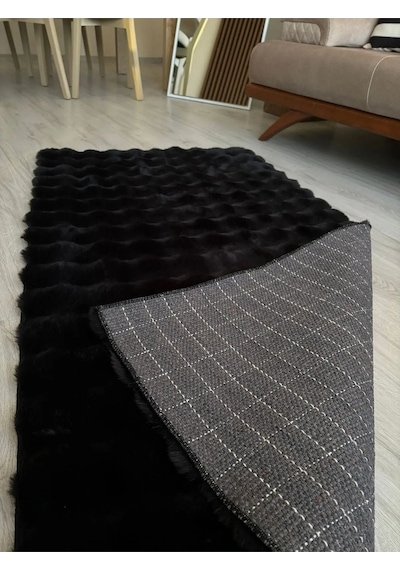 Aries Home Tavşan Tüyü Yumuşak Keçeleşmez Dekoratif Bubble İthal Kalite Post Halı K