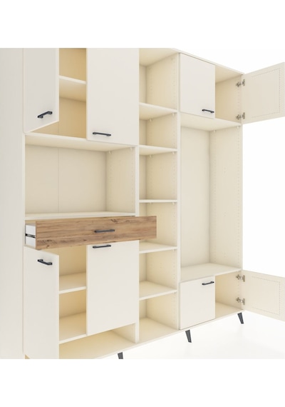 Hyperion Dolap 12 Raflı Tek Çekmeceli 8 Kapaklı 220x44x243 Aytaşı-aytaşı/çam Aytası/atlas Çam